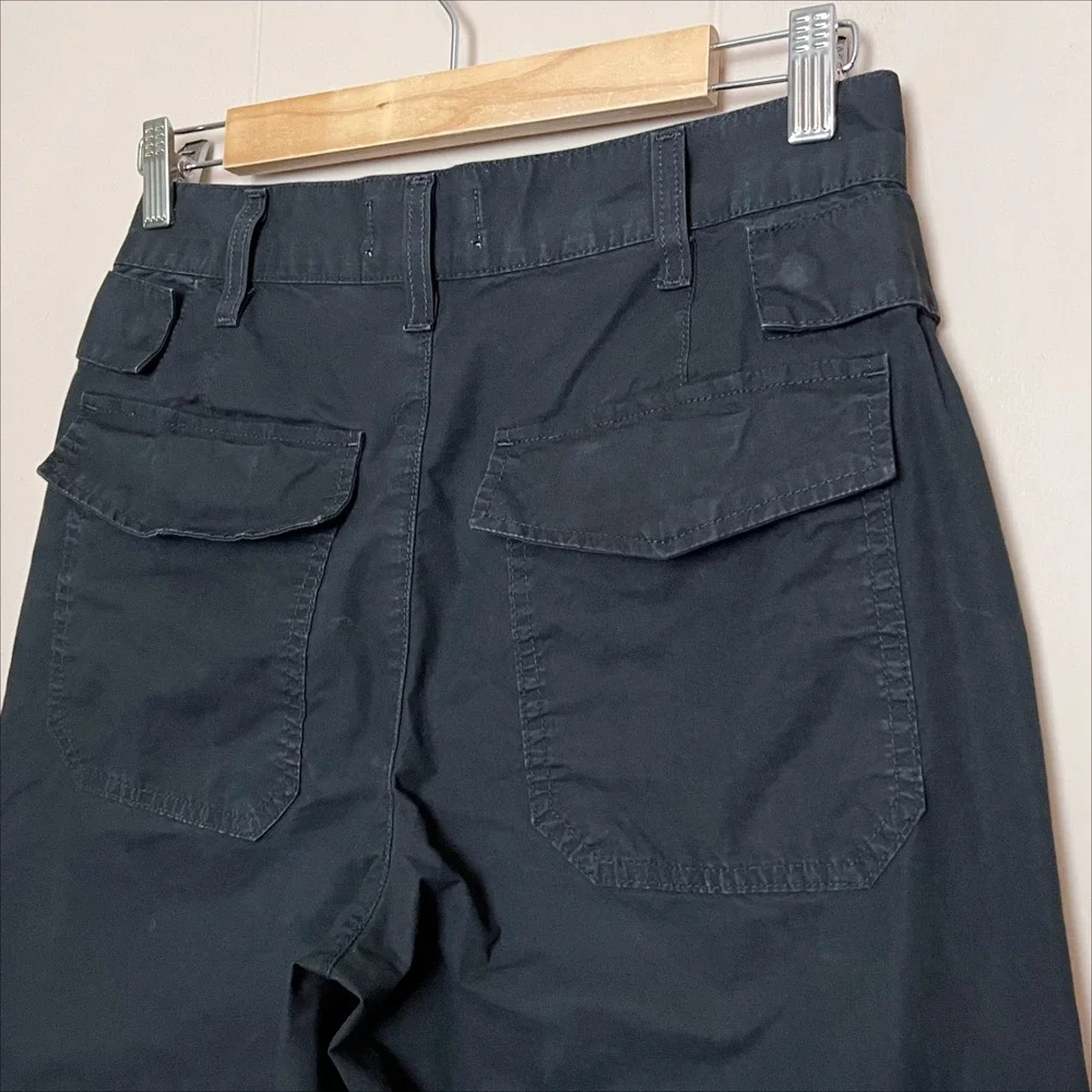 Agolde Daria Utility Pants 25 Black Cargo Pockets High Rise Minimalist Wide Leg